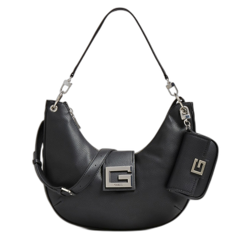 Guess, Brightside, Polyurethane, Textile Bag, Mini, Black, For Women