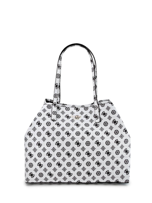 Guess, Vikky, Leather, Textile Bag, White, For Women, 32.5x27x15 cm