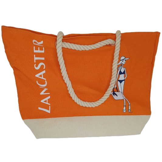 Lancaster – Sac de Plage Orange | Grand Cabas Femme Été